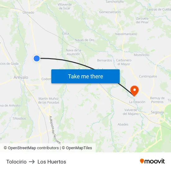 Tolocirio to Los Huertos map