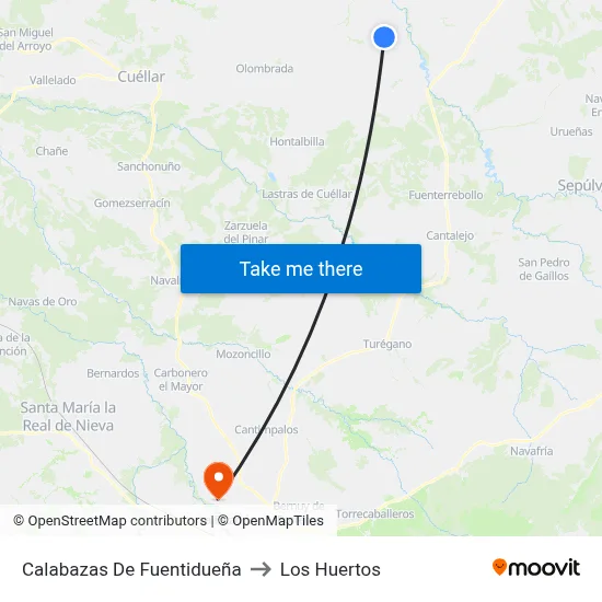 Calabazas De Fuentidueña to Los Huertos map