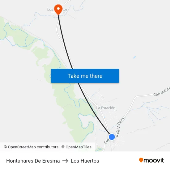 Hontanares De Eresma to Los Huertos map