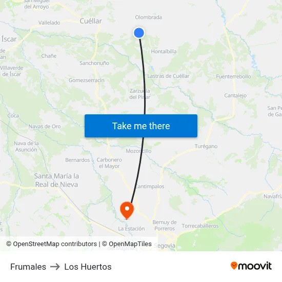 Frumales to Los Huertos map
