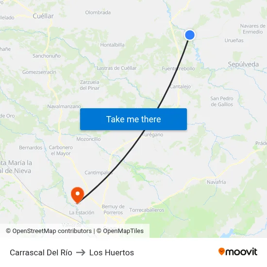 Carrascal Del Río to Los Huertos map