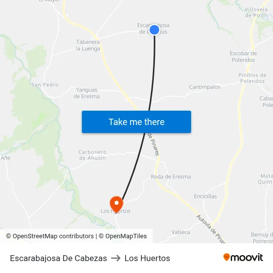 Escarabajosa De Cabezas to Los Huertos map