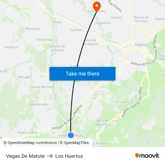 Vegas De Matute to Los Huertos map