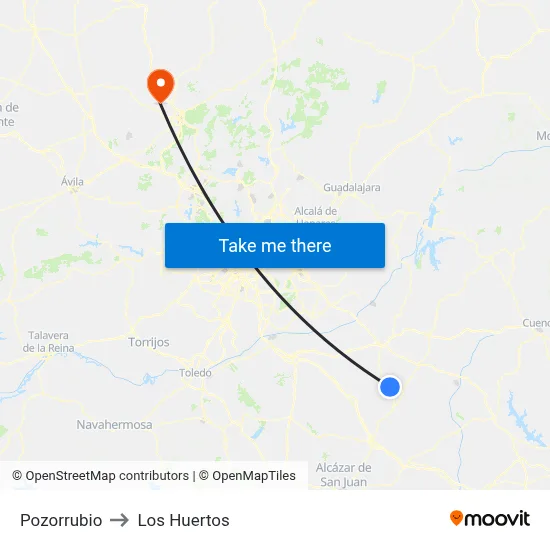 Pozorrubio to Los Huertos map