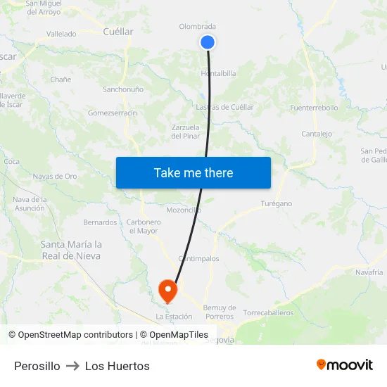 Perosillo to Los Huertos map