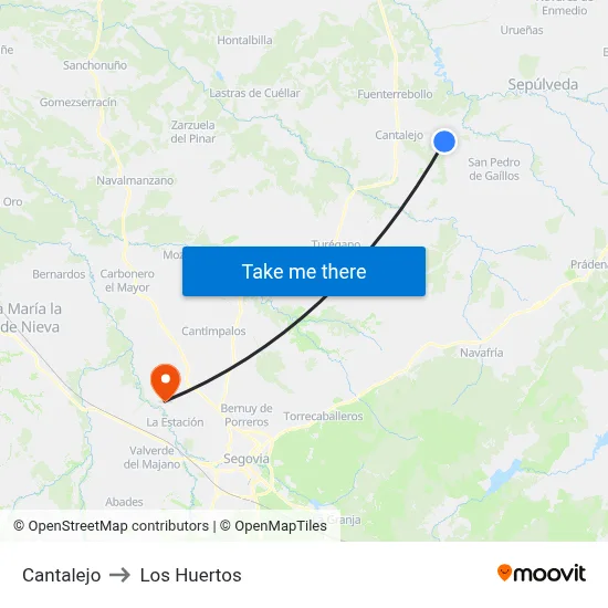 Cantalejo to Los Huertos map