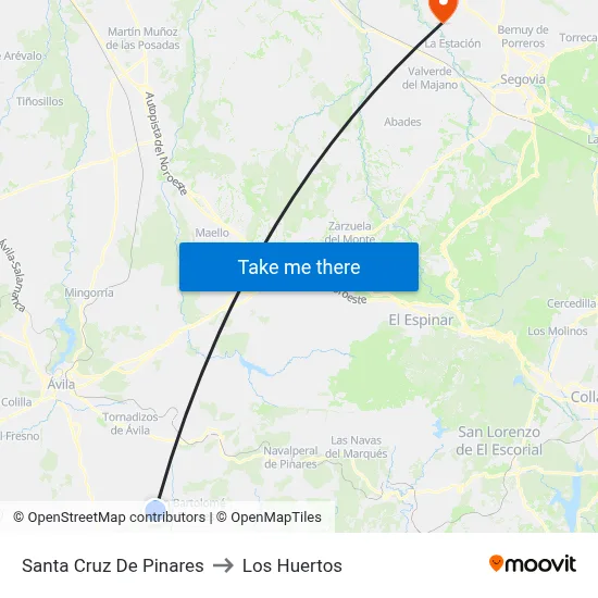 Santa Cruz De Pinares to Los Huertos map