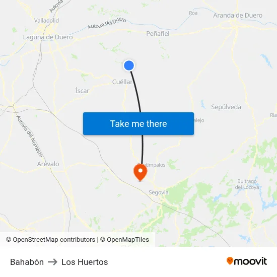 Bahabón to Los Huertos map