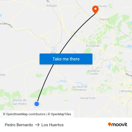 Pedro Bernardo to Los Huertos map