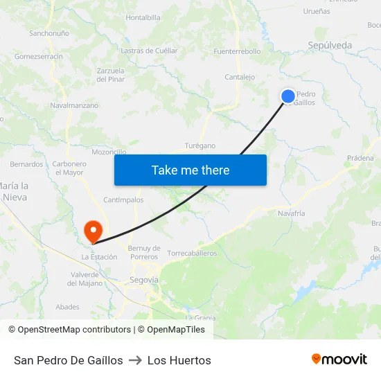 San Pedro De Gaíllos to Los Huertos map