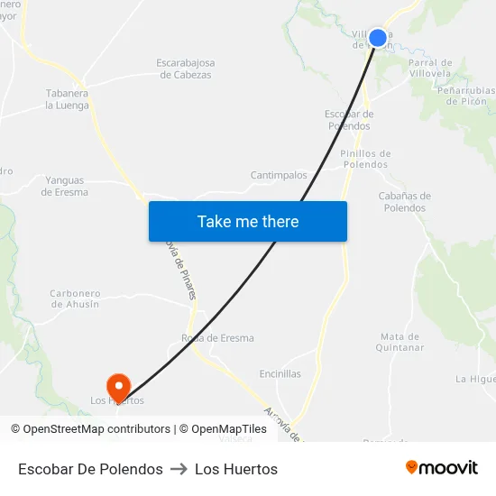 Escobar De Polendos to Los Huertos map