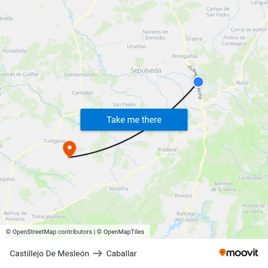 Castillejo De Mesleón to Caballar map