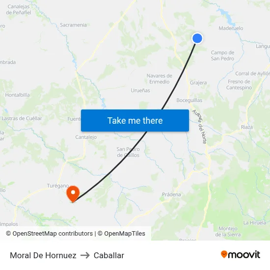 Moral De Hornuez to Caballar map