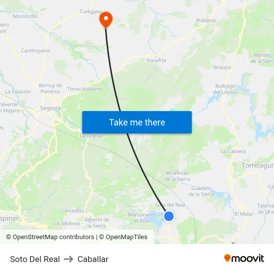 Soto Del Real to Caballar map