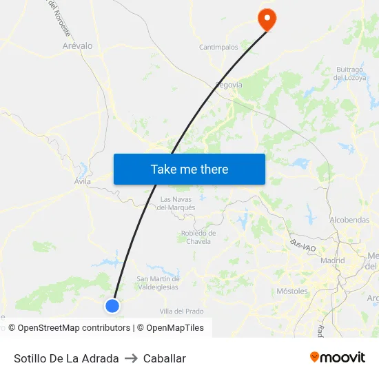 Sotillo De La Adrada to Caballar map