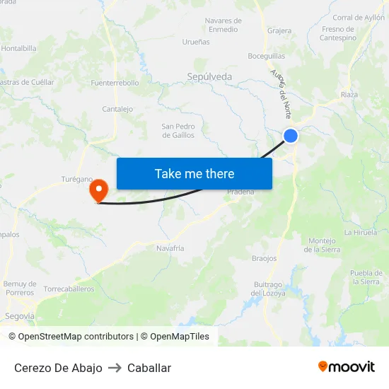 Cerezo De Abajo to Caballar map