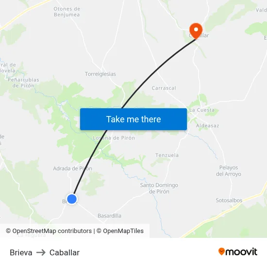 Brieva to Caballar map