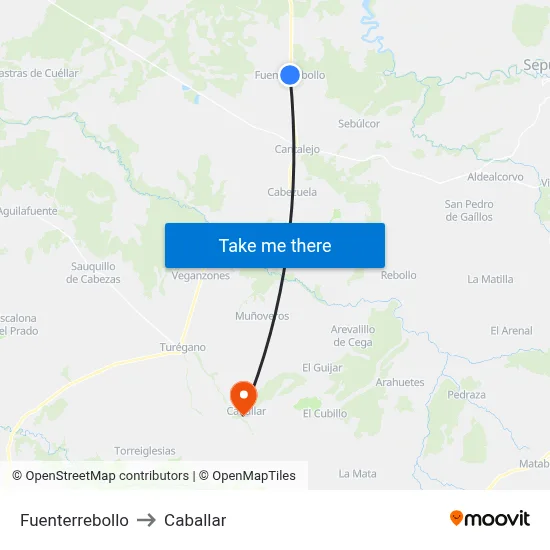 Fuenterrebollo to Caballar map
