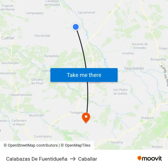 Calabazas De Fuentidueña to Caballar map