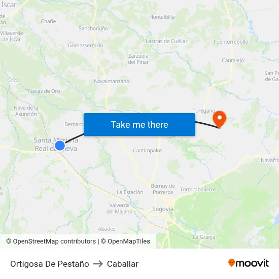 Ortigosa De Pestaño to Caballar map