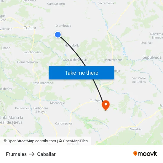 Frumales to Caballar map