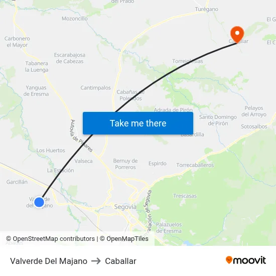Valverde Del Majano to Caballar map