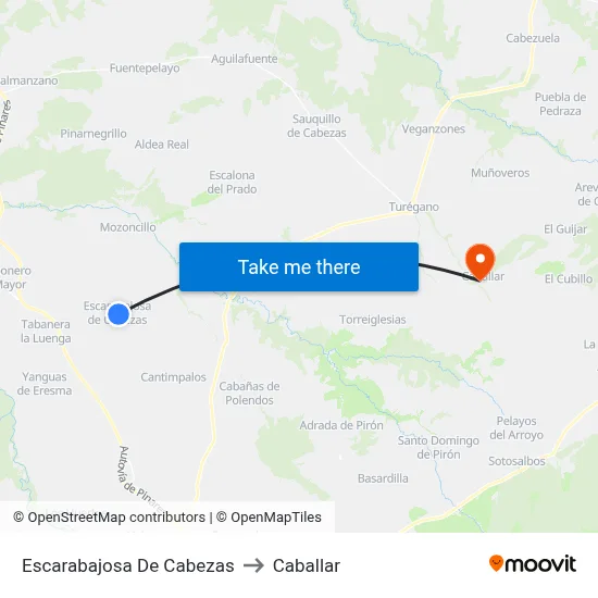 Escarabajosa De Cabezas to Caballar map