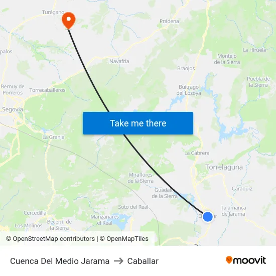 Cuenca Del Medio Jarama to Caballar map
