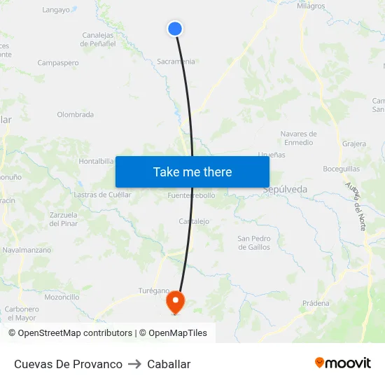 Cuevas De Provanco to Caballar map
