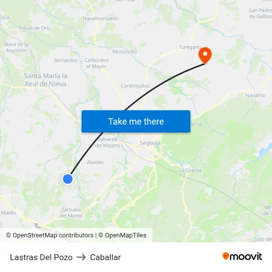 Lastras Del Pozo to Caballar map