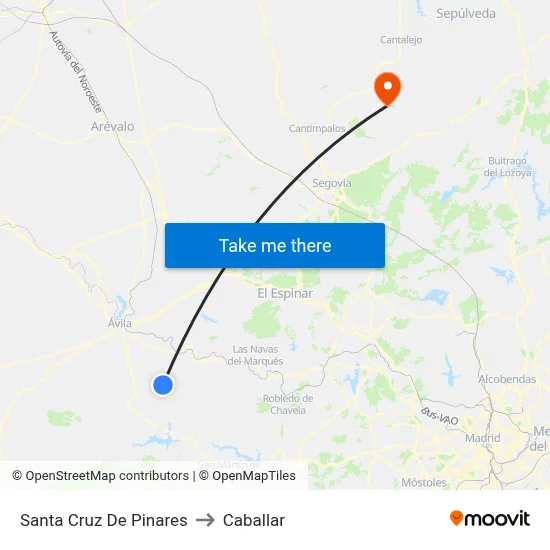 Santa Cruz De Pinares to Caballar map