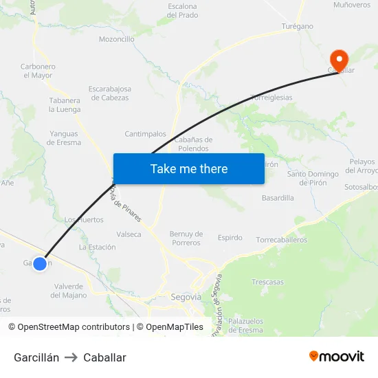 Garcillán to Caballar map
