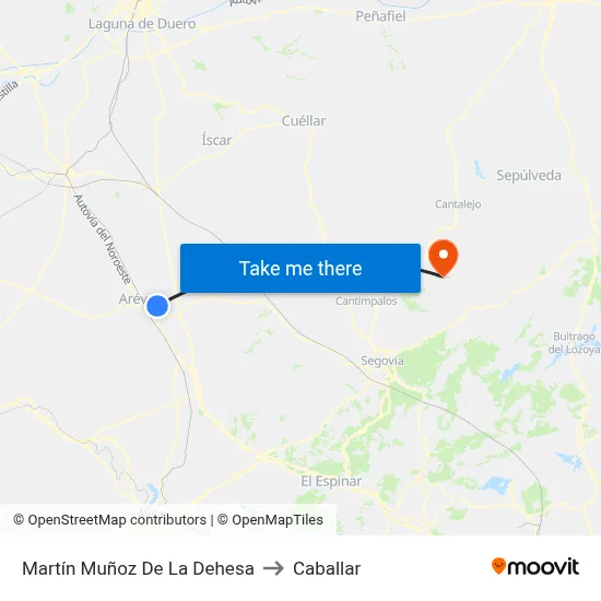 Martín Muñoz De La Dehesa to Caballar map