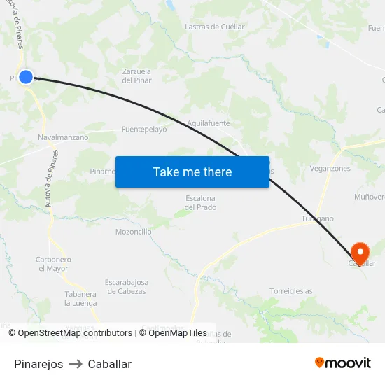 Pinarejos to Caballar map