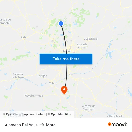 Alameda Del Valle to Mora map