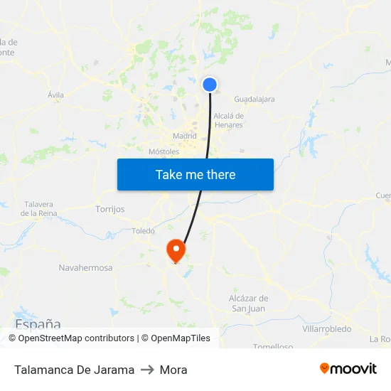 Talamanca De Jarama to Mora map