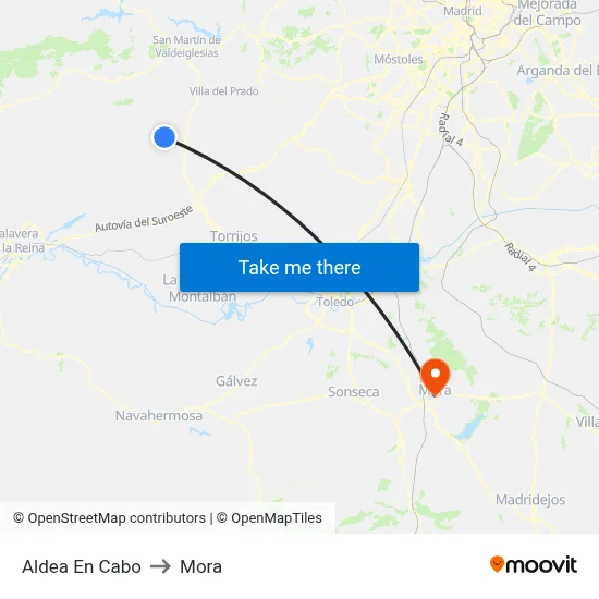 Aldea En Cabo to Mora map