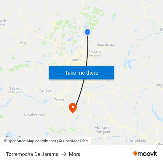 Torremocha De Jarama to Mora map