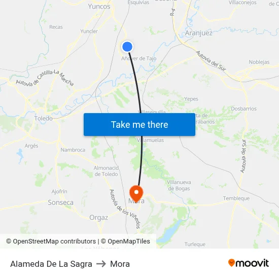 Alameda De La Sagra to Mora map