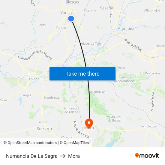 Numancia De La Sagra to Mora map