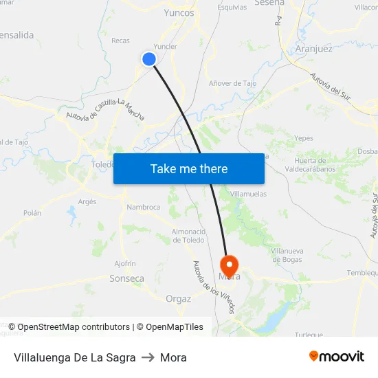 Villaluenga De La Sagra to Mora map
