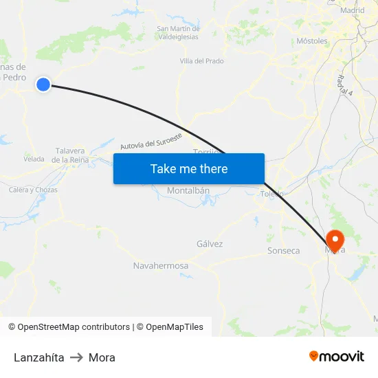 Lanzahíta to Mora map