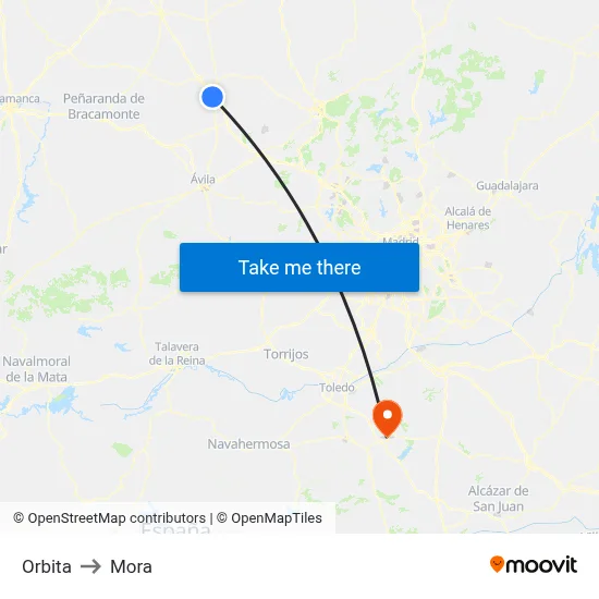 Orbita to Mora map