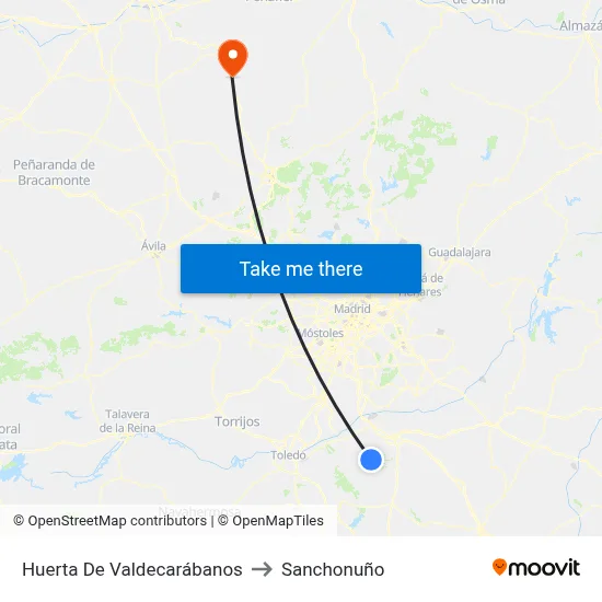 Huerta De Valdecarábanos to Sanchonuño map