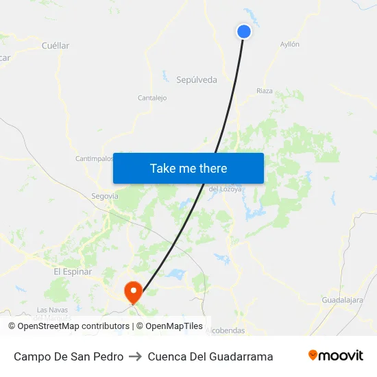Campo De San Pedro to Cuenca Del Guadarrama map