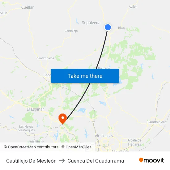 Castillejo De Mesleón to Cuenca Del Guadarrama map
