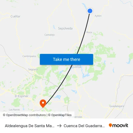 Aldealengua De Santa María to Cuenca Del Guadarrama map