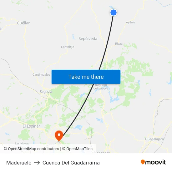 Maderuelo to Cuenca Del Guadarrama map