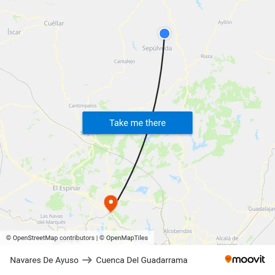 Navares De Ayuso to Cuenca Del Guadarrama map