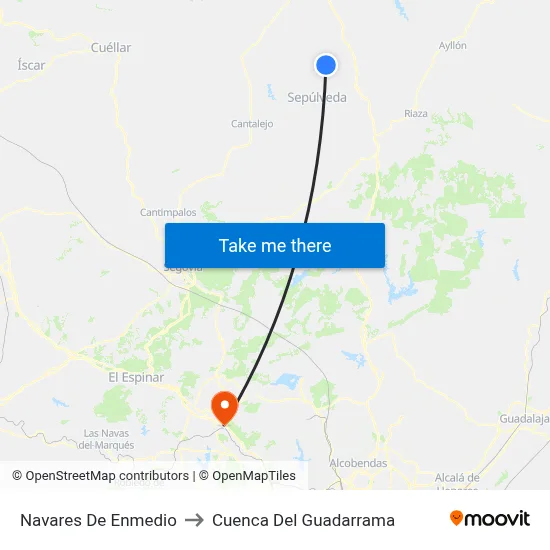 Navares De Enmedio to Cuenca Del Guadarrama map